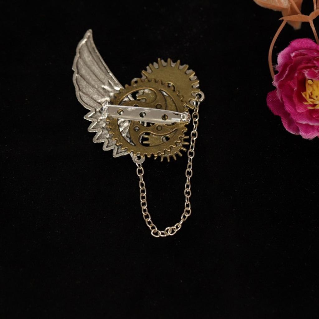 Винтажная брошь в стиле стимпанк для женщин и мужчин, элегантная брошь с шестеренками в стиле панк, булавка на лацкан, украшение для платья или рубашки, корсажная булавка