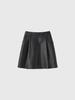 General Idea Leather Pintuck Midi Skirt [Black] / Wbd4L13513