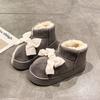 Casual Bow Cotton Shoes Winter New Velvet Thickened Soft-soled Snow Boots Versatile and Comfortable Cotton Boots