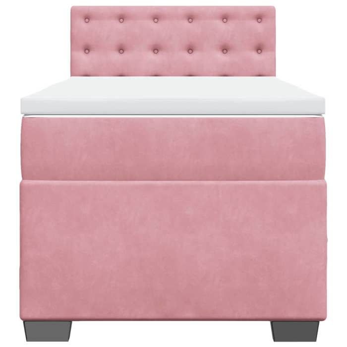 Maison Exclusive - Sommier à lattes de lit avec matelas Rose 90x200 cm Velours