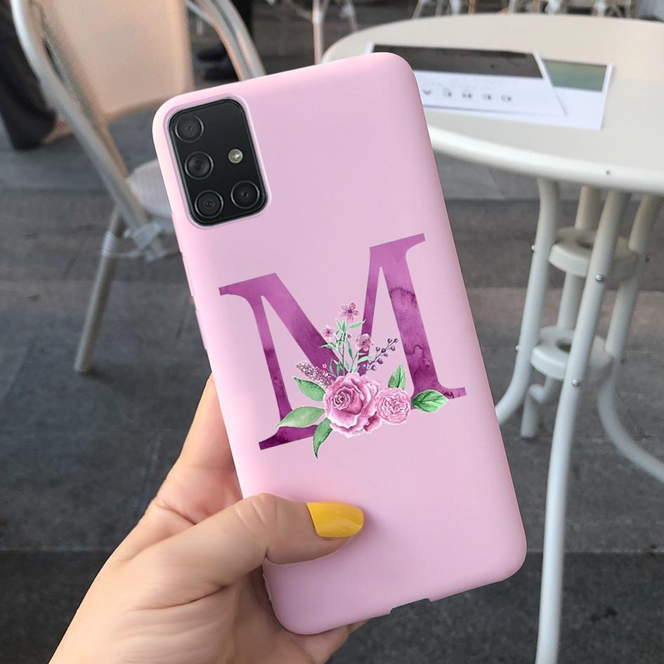 A51 Милый чехол с буквами для Samsung Galaxy A51 Чехол SM-A515F Тонкий Матовый Щит Матовый Fundas Для Samsung A51 A 51 5G Чехлы