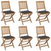 Day and Night - Day and Night Folding Garden Chairs 6 Pcs Solid Acacia Wood and Cushions