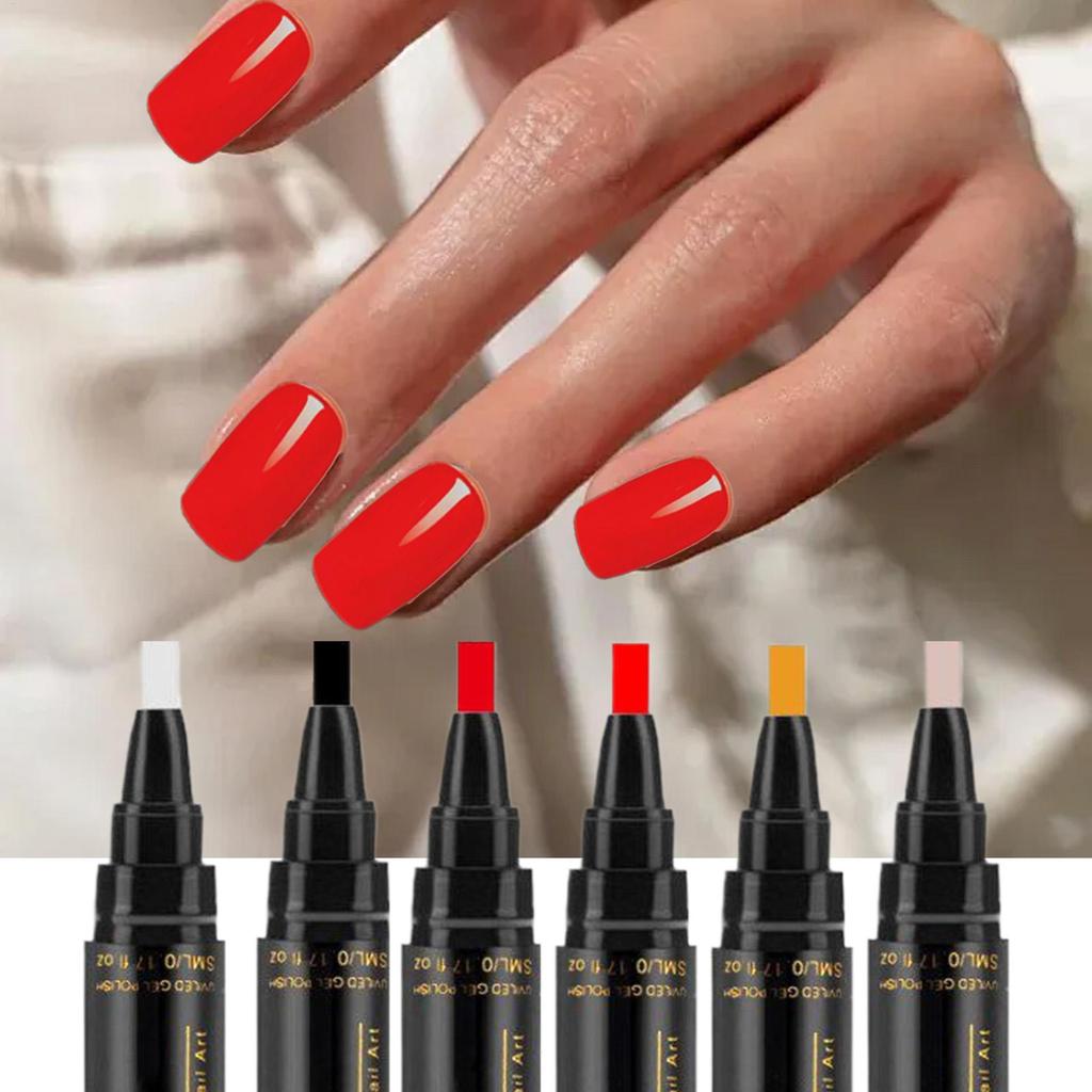 Набор лаков для ногтей в виде ручек, 6 штук, быстросохнущие, долговечные, кисти для граффити-росписи для маникюрного салона, педикюра, дома, для начинающих