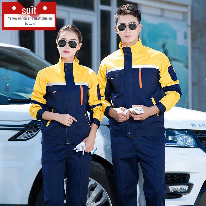 Прочный рабочий комплект для мужчин и женщин - С длинным рукавом, износостойкий, утолщенный для весны/осени. Идеально для сварки и авторемонта.