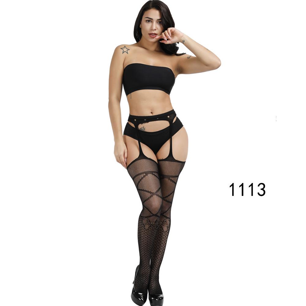 High-End Sexy Lingerie Fishnet Stockings with Non-Slip Garter, Nurse & Stewardess Style