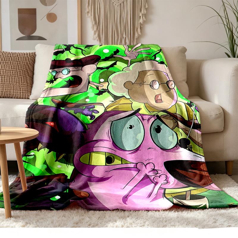 Courage the Cowardly Dog Soft and comfortable flannel Suitable for sofas living rooms outdoor camping travel and also makes a great anniversary gif