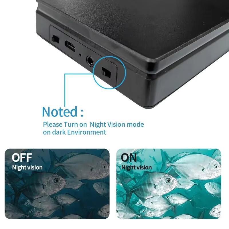 Подводная рыболовная камера 1080P HD 4,3-дюймовый портативный ЖК-дисплей Эхолот для подледной рыбалки для лодки, каяка, морской рыбалки с аккумулятором 5000 мАч