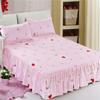 Bed Skirt Anti-dirty Sheet Bedspread Printed Elastic Band Bedclothes Queen King Skin-friendly Beds Protector Bedroom Decoration
