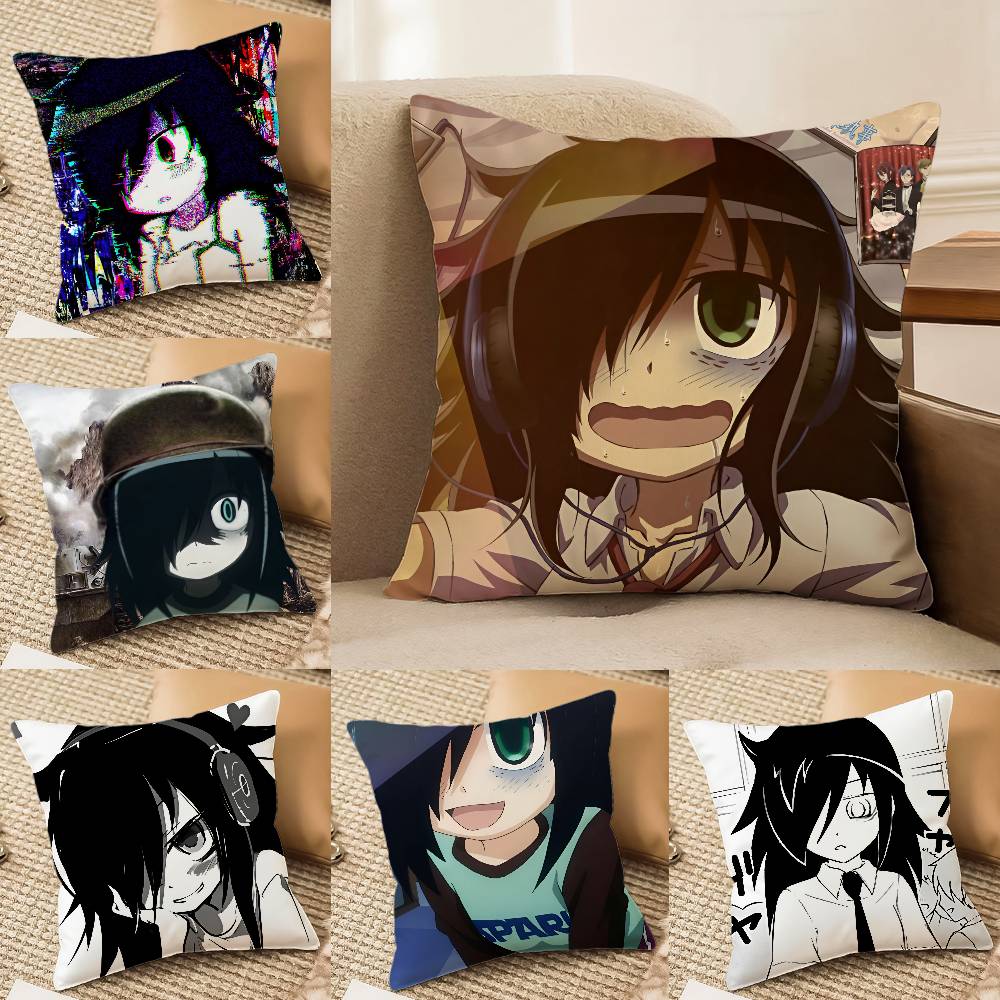 Забавный дизайн краснеющей девушки K-Kuroki T-Tomoko Наволочка Защита от пылевых клещей Невидимая молния Диван-кровать