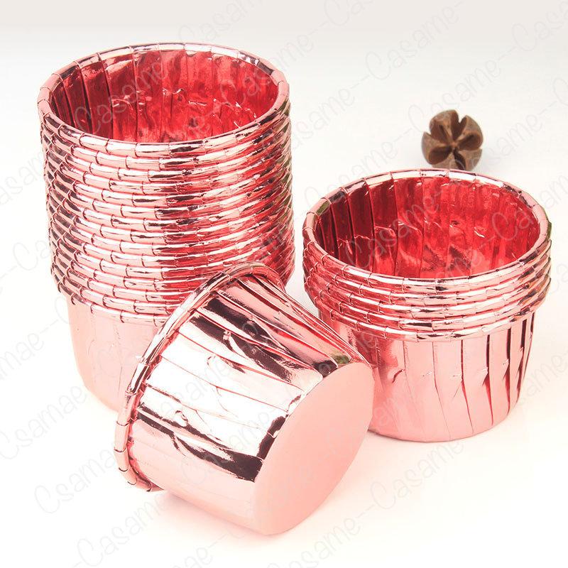 50 шт./упак. золотая фольга, серебряная, для кексов, обертки для тортов, противень, чехол для выпечки, бумажные стаканчики для торта, кондитерские инструменты, праздничные принадлежности