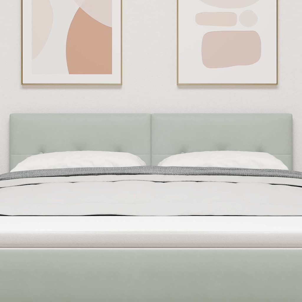 Headboard Light Grey 144 cm Velvet