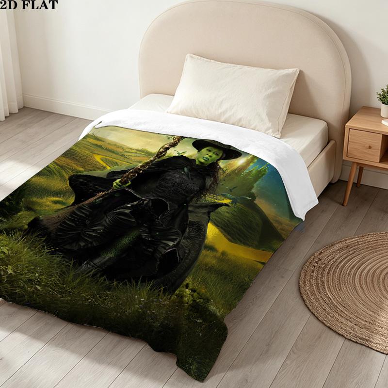 1PC Wicked Patterned Flannel Blanket Suitable For All Seasons For Home Decor Warmth And Comfort Gifts Holiday Present