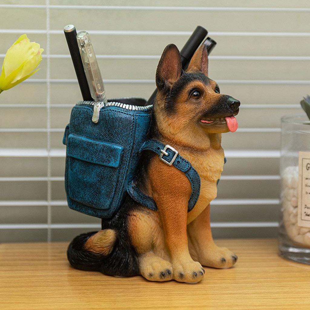 Cartoon Border Collie Dog Pen Holder Practical Stationery Container Multifunctional Desk Pencils Organizer Rack for Kids