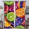 Colorful Fruit Anti-mosquito Curtains for Living Room Blackout Curtain for Room 2 Panel Halloween Decoration Partition Shades