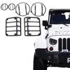 Комплект черных световых защитных чехлов, 8 шт./компл. для Jeep Wrangler JK 2007-2017, фар автомобиля, задний задний фонарь, сигнальный светильник, защитная крышка