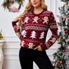 GMXIA Gingerbread Man Jacquard Long-sleeved Sweater Pullover Casual Top Christmas Sweater