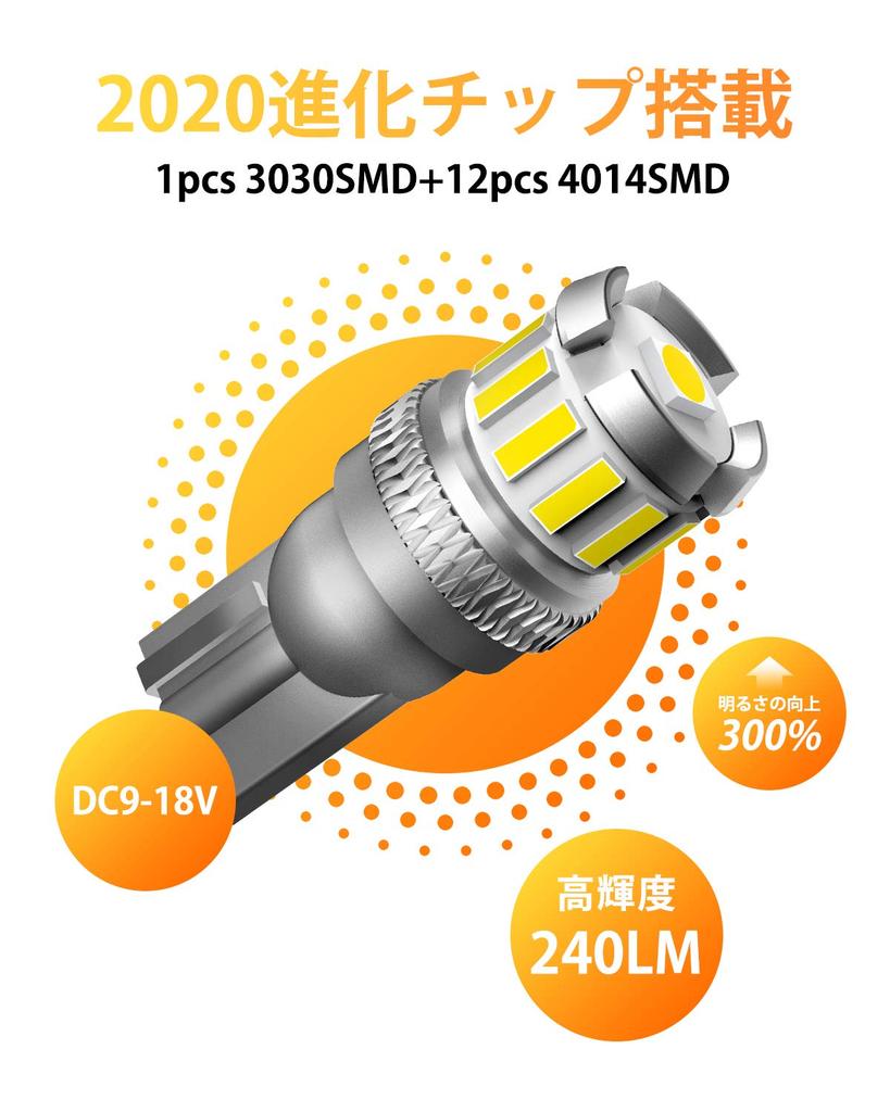 OXILAM T10 LED, White, High Brightness, Explosive Light, Built-in CANBUS Canceler, Positioning Lights, License