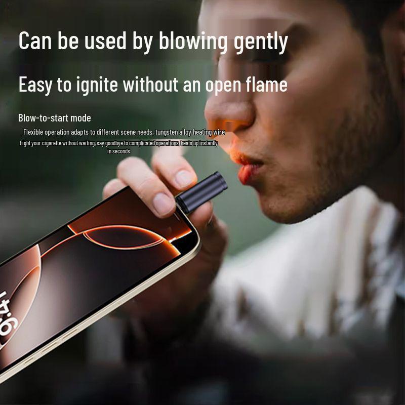 Travel-Friendly Windproof USB Lighter and Type-C Car Adapter