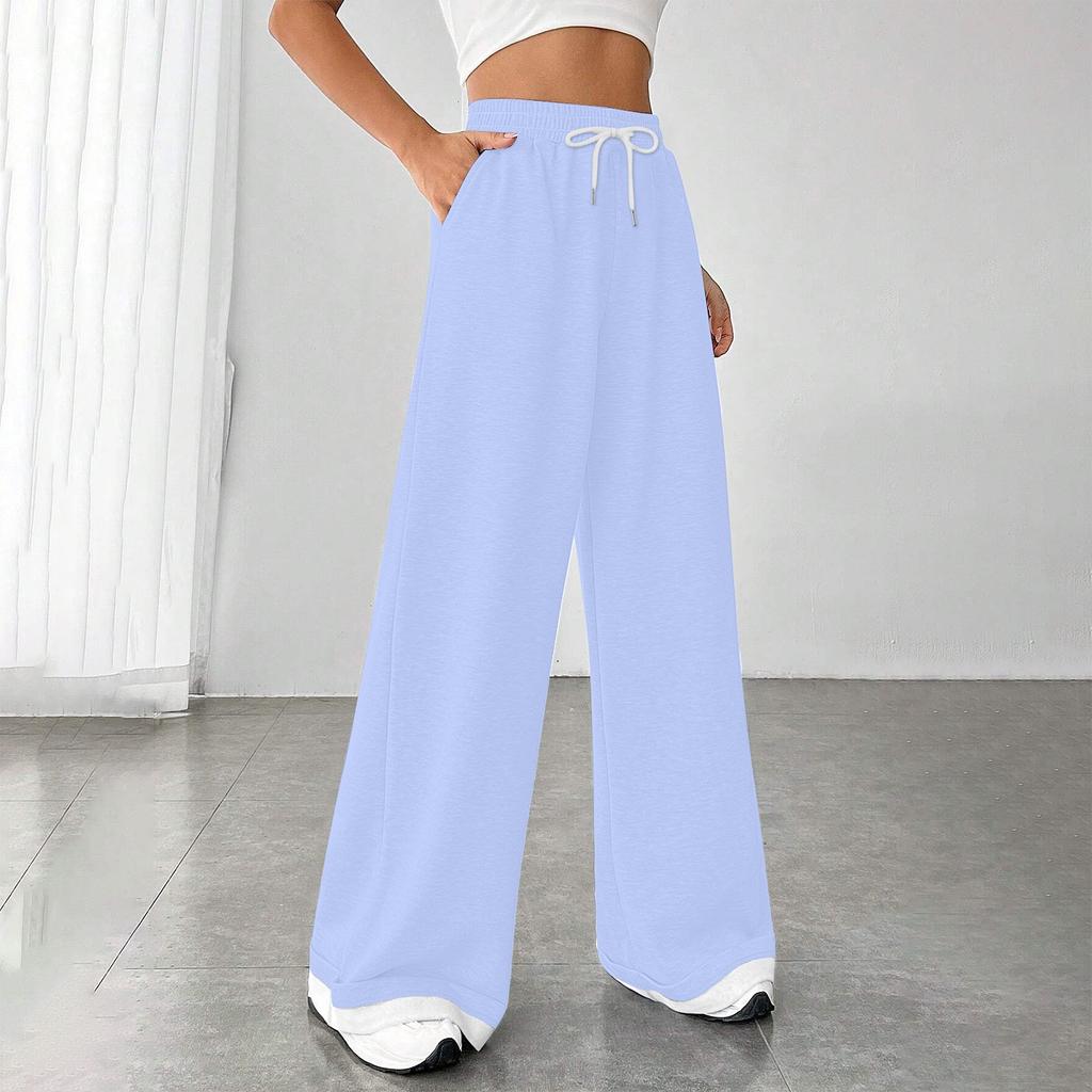 Женские модные свободные повседневные спортивные брюки с завязками и закрытой талией, однотонные повседневные брюки
