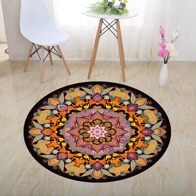 3D Illusion Halloween Black & White Round Carpet for Bedroom & Living Room