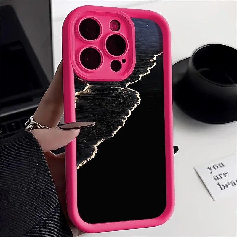 Мягкий чехол для телефона iPhone 15 Pro, чехол для iPhone 11 12 13 14 Pro Max XR XS X 7 8 Plus SE, противоударный силиконовый чехол с морской волной