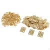 50 Pieces Retro Cabinet Closet Mini Hinge Dollhouse Wood Door Butt Hingers