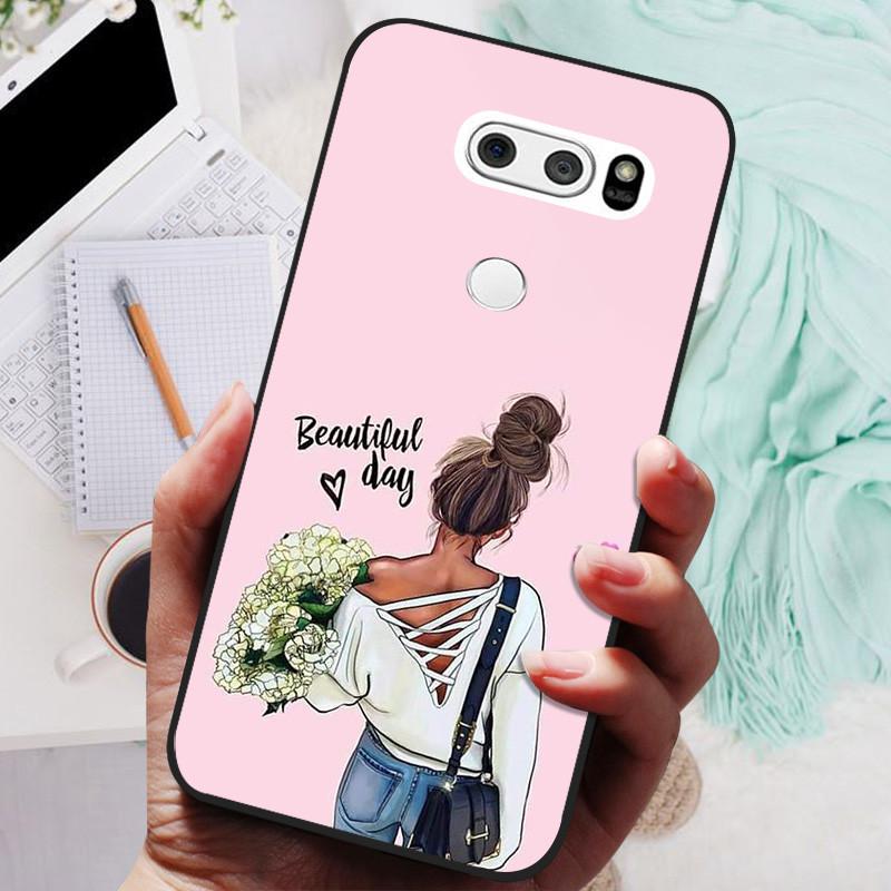 Чехол для LG V30 V30+ Милый Кот Расписная Задняя Крышка Телефона Для LG V35 V30S Thinq Funda Силиконовый Мягкий Для LGV30 V30 Plus Чехлы Coques