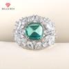 Винтажное Роскошное женское очаровательное кольцо с зеленым цирконом и драгоценным камнем, подарок на годовщину для жены, свадебные украшения, размер 6-10