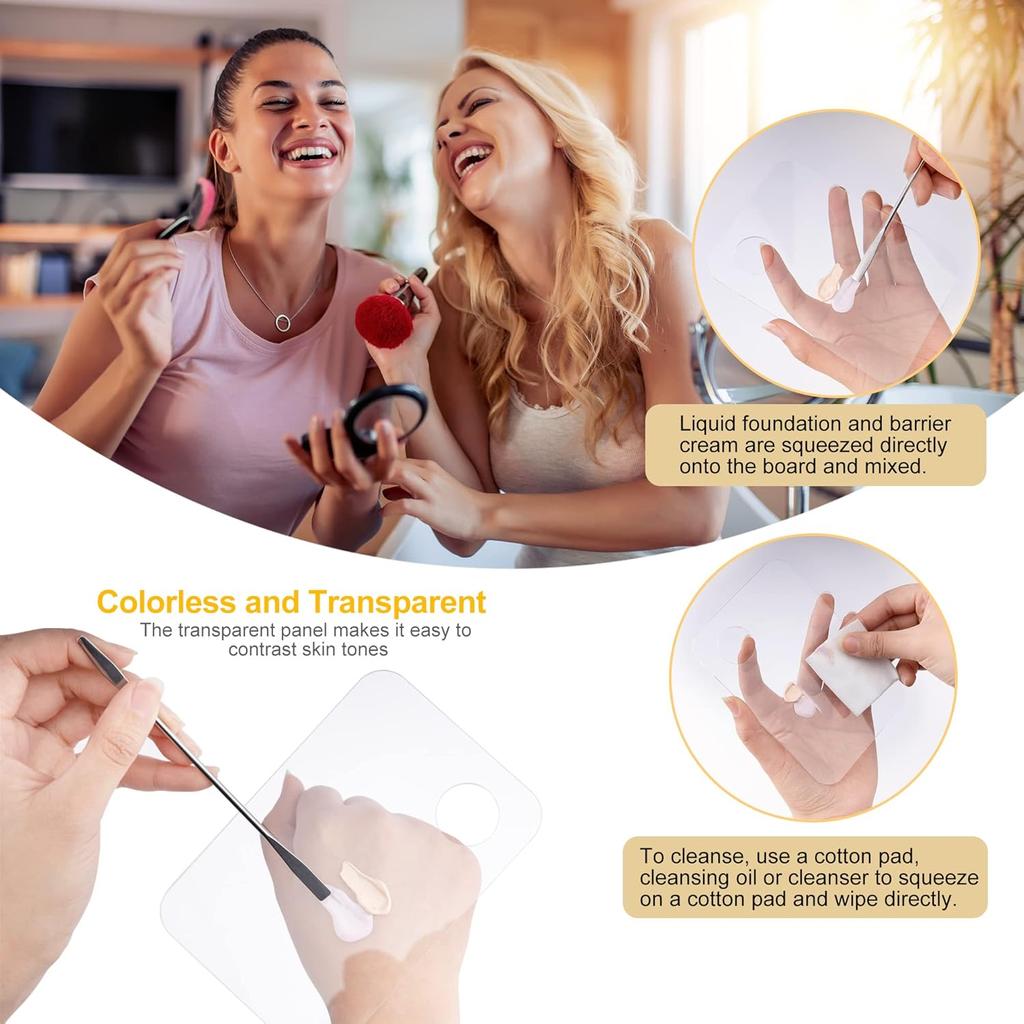 Профессиональная акриловая палитра для макияжа - лоток для смешивания тональной основы с отверстиями для пальцев, различные формы для косметической растушевки и нейл-арта