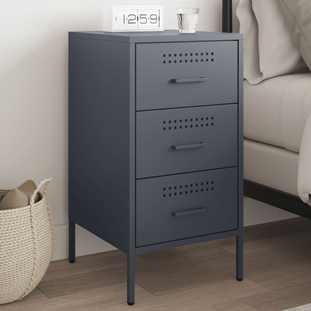 Nightstand Anthracite 36 x 39 x 68 cm Steel