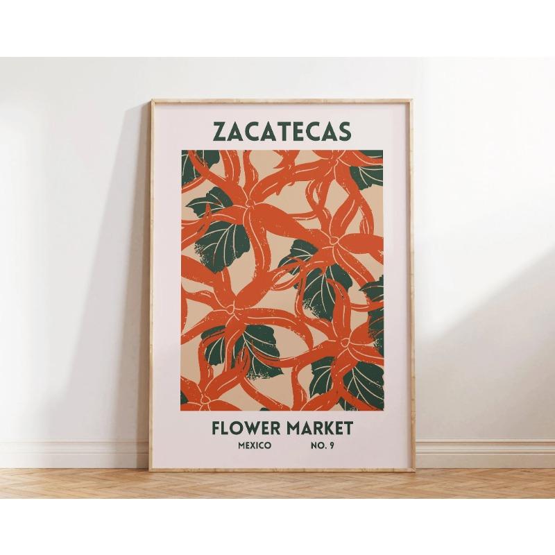 1 шт. Художественные принты «Цветочный рынок» Барселона Япония Испания Мексика Всемирный Эстетический Постер с Растениями Печать Домашний Офис Спальня Декор
