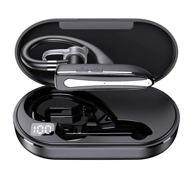 VAORLO Бизнес-гарнитура с цифровым дисплеем, крючок для ушей, удобные наушники с HD-микрофоном, Hi-Fi басы для смартфонов iphone XiaoMi Huawei