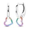 925 Silver Earring Sparkling Colorful Zircon Hoop Earring Round Shape Pendientes Fine Jewelry Gift For Woman