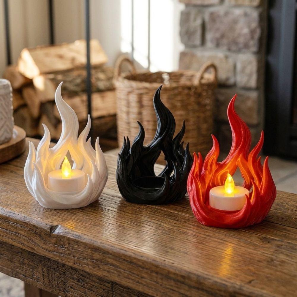 Gothic Candlestick Rack 3D Printed Artificial Flame LED Tealight Tray Bedroom