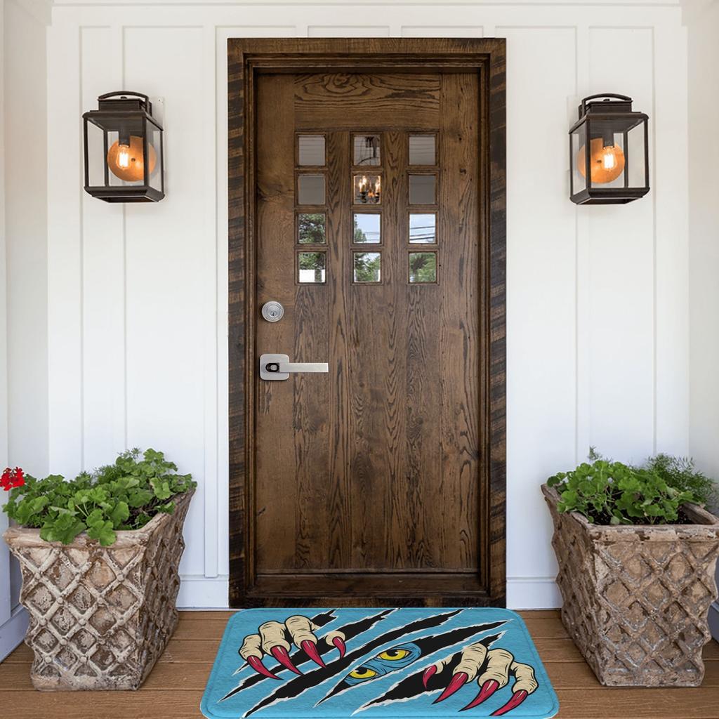 1PC Halloween Paw Eye Kitchen Rug Non-Slip Door Mat Pop design Bathroom Rug Bath Mat Carpet for Home Sink Laundry Decor