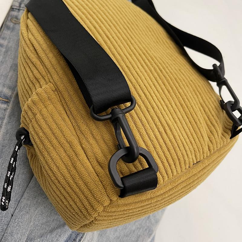 Corduroy Backpack Women's Small Backpack Student Class Bag Multi-Function Chest Bag