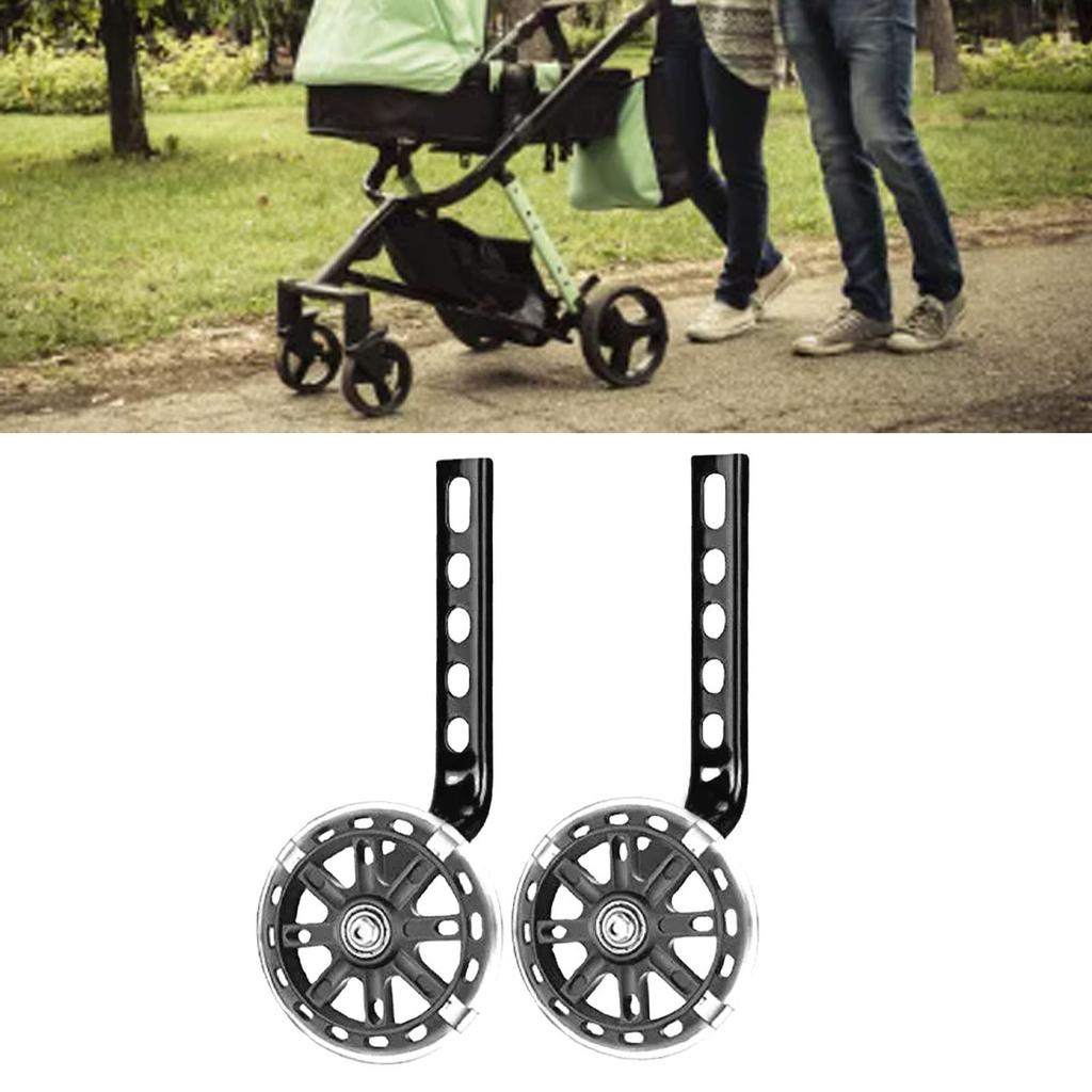 Kids Bike Auxiliary Wheels Children Bicycle Training Wheels for Boys Girls Safe Riding Black