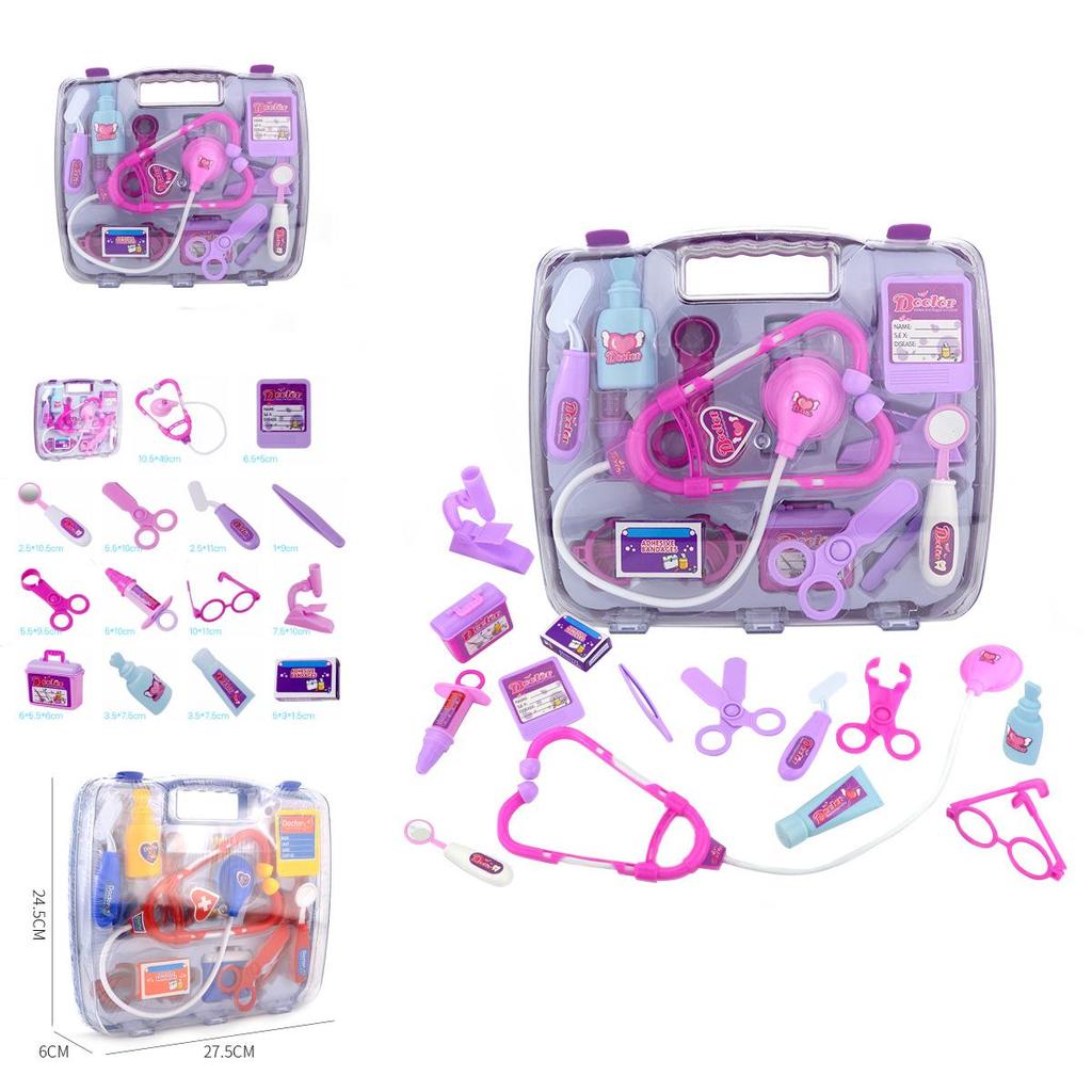 Versatile Kids Medical Toy Role Hard Case 15pcs Set Perfect For Pretend Play Adventures