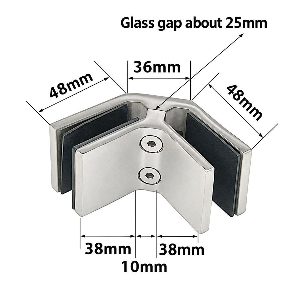 Stainless Steel Glass Clamp Clip 90 Degree Heavy Duty Glass Clip For Railing