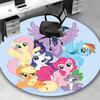 1 шт. Круглый ковер My Little Pony - Дизайн в стиле аниме-мультфильма, Коврик под офисное кресло, Нескользящий ковер для домашнего декора, Сезонный подарок, Офис, Гостиная, Спальня, Ga