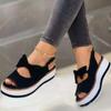 Women's Sandals Fish Mouth Slope Heel Low Top Thick Bottom Beach Bow Sandals