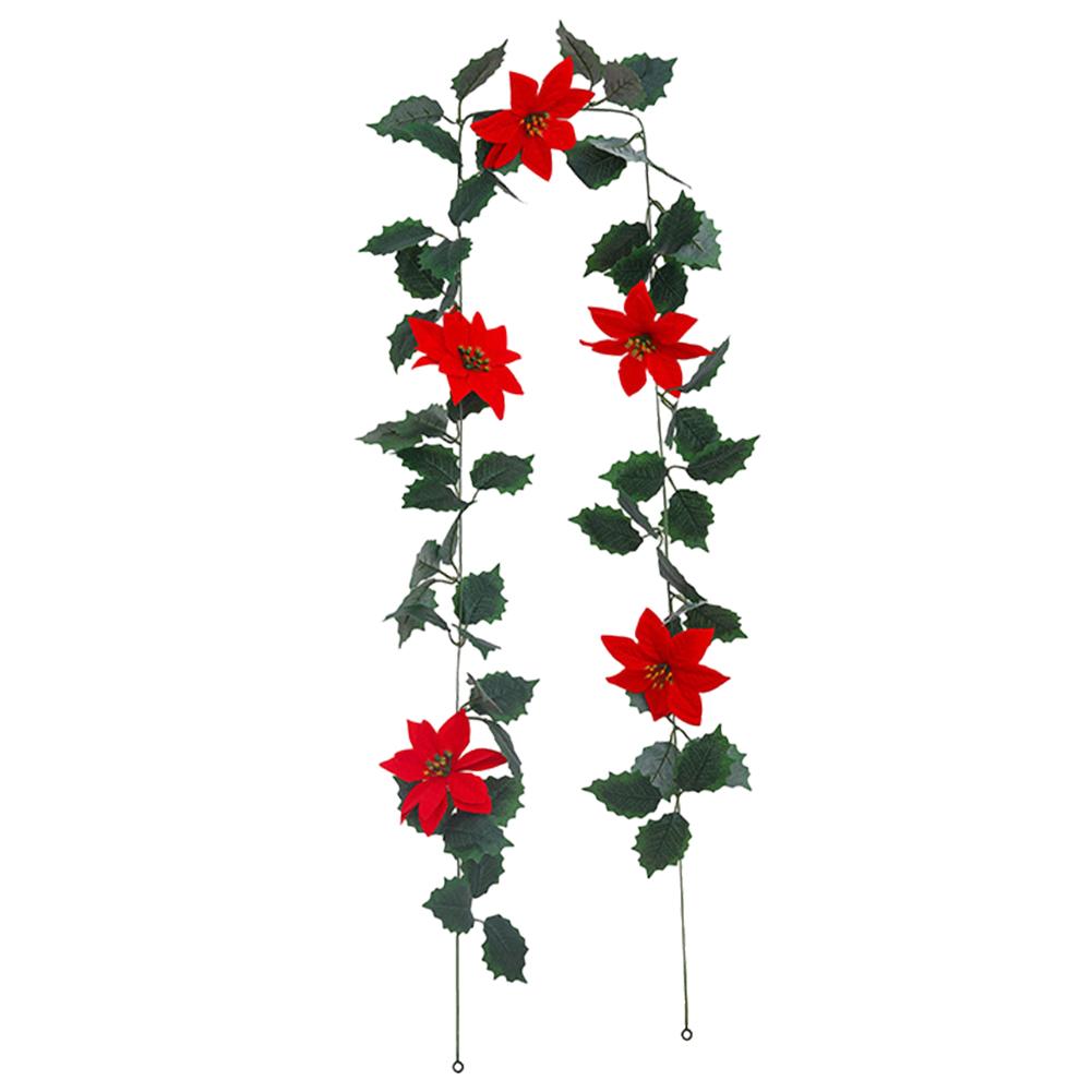 Christmas Holiday Art Garland Decorative Hanging Floral Garland Wall-Mounted Festival Theme for Front Door Tree Decoration