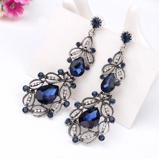 1 пара женских сережек, висячие серьги со стразами, легкие полые серьги, длинные висячие серьги