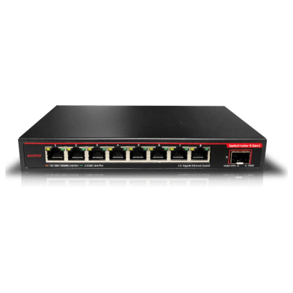 ASUSTOR Дочерняя компания ASUS 9 Gen 2 ASW209X Неуправляемый коммутатор Ethernet 1x Switch Plug Play Mount 2 года гарантии производителя Авторизованный отечественный