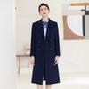 Troyman Women's Navy Wool Blend Business Overcoat