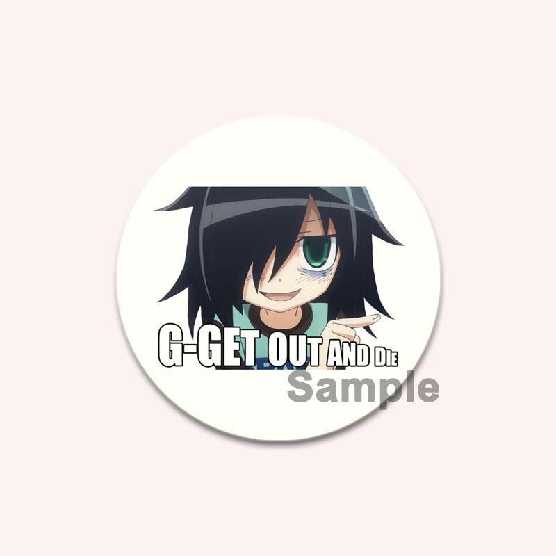 32/44/58MM Аниме Tomoko Kuroki Watamote Pins Милый мультяшный значок ручной работы Броши для нагрудника для рюкзака Одежда Подарки Аксессуар