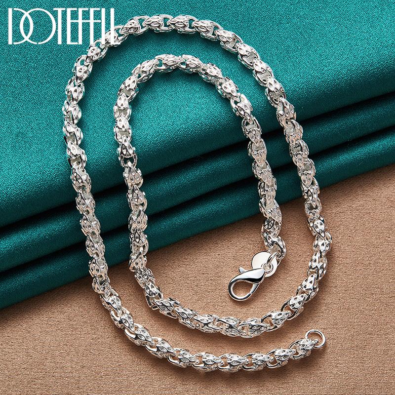 Classic Geometric Chain Necklace 50/60cm Gift 925 Sterling Silver Fashion Jewelry