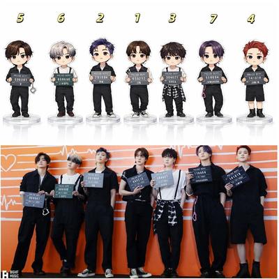 BTS Набор Акриловых Стендов с Персонажами Мультфильмов, Милые Фигурки Чиби из Bangtan Boys, Настольный Декор для Фанатов Kpop ARMY, Коллекционный Предмет