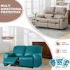 Waterproof Loveseat Sofa Recliner Cover 2-Seater with Side Pockets Stretch PU Leather Recliner Sofa Cover Living Room