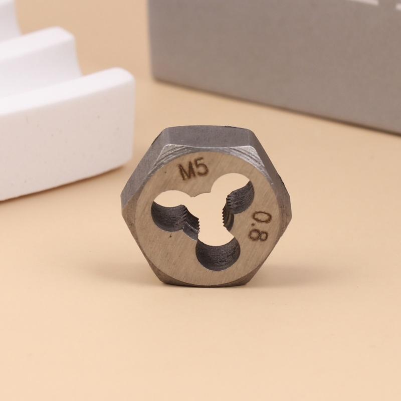 Метрическая резьба Шестигранная плашка Плашка для нарезания резьбы Винт Шестигранные плашки M3*0.5 M4*0.7 M5*0.8 M6*1.0 Ручные плашки для нарезания резьбы